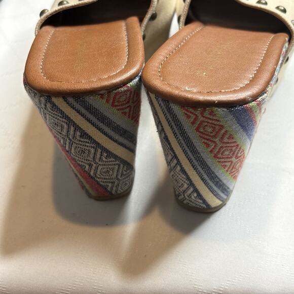 VTG Rampage Womens Y2K Studded Quizzy Platform Wedges Sandals Size 8.5 Going Out - Picture 6 of 10